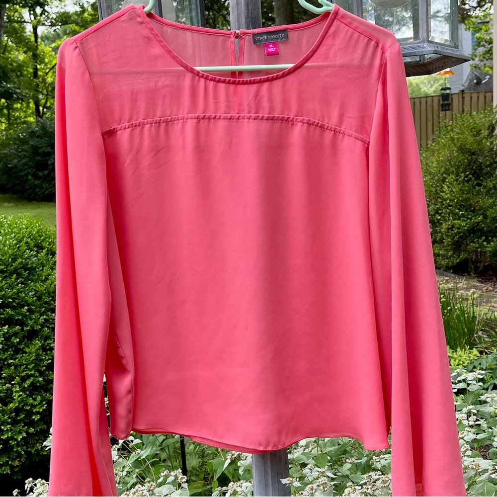 Vince Camuto Coral Pink Long Sleeve Blouse